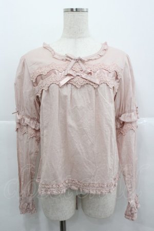 画像: PINK HOUSE / ケミカルレース使いブラウス  ピンク I-25-12-24-075-LO-BL-TE-ZI