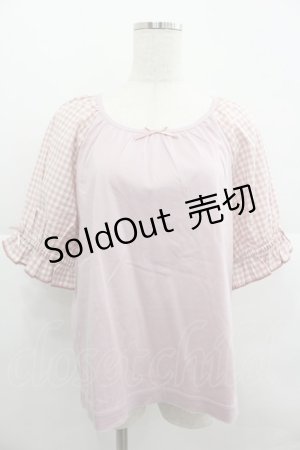 画像: PINK HOUSE / ギンガムチェック使いカットソー 4(L) ピンク I-25-12-24-076-LO-BL-SA-ZI