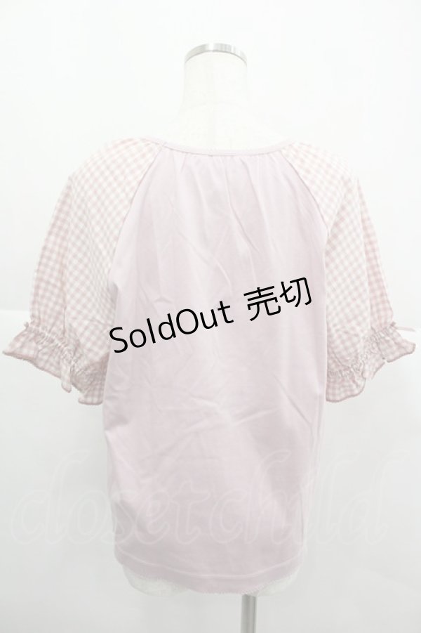 画像2: PINK HOUSE / ギンガムチェック使いカットソー 4(L) ピンク I-25-12-24-076-LO-BL-SA-ZI (2)