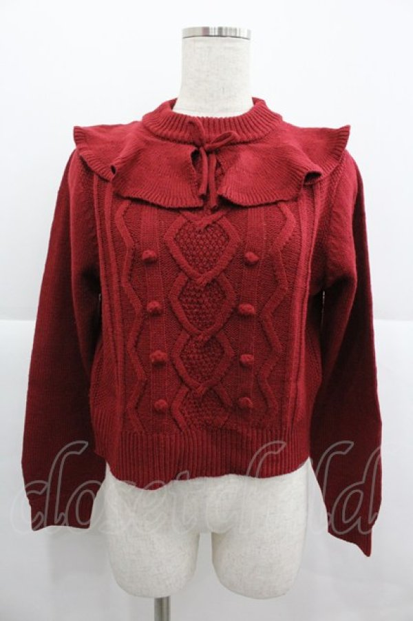 画像1: Fi.n.t / ふわっと　ケープ衿付きニットプルオーバー  エンジ I-25-12-24-078-CA-TO-SA-ZI (1)