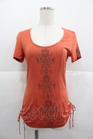 画像: Rozen Kavalier / フロントプリント裾絞り半袖カットソー  オレンジ I-25-12-24-080-OO-TO-SA-ZI