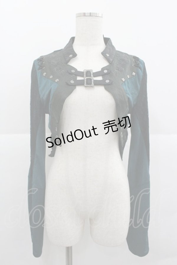 画像1: Ozz Croce / ダブルベルトジャケット  グリーンＸ黒 I-25-12-24-084-OO-JA-SA-ZI (1)