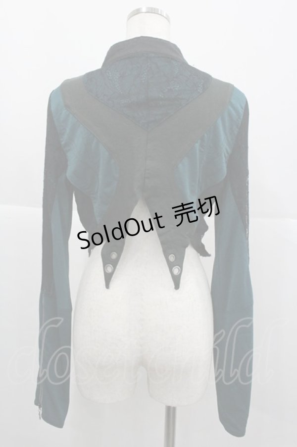 画像2: Ozz Croce / ダブルベルトジャケット  グリーンＸ黒 I-25-12-24-084-OO-JA-SA-ZI (2)