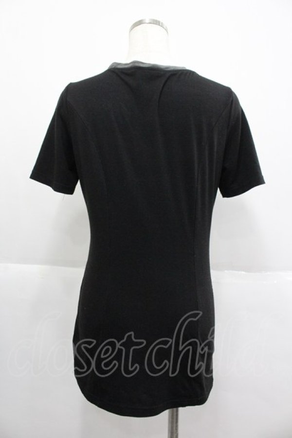 画像2: OZZ ANGELO / 鍵プリントレースデザイン半袖カットソー  黒 I-25-12-24-088-OO-TO-SA-ZI (2)