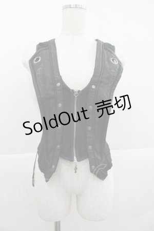 画像: Ozz Croce / クロスダブルZIPベスト  黒 I-25-12-24-091-OO-TO-SA-ZI