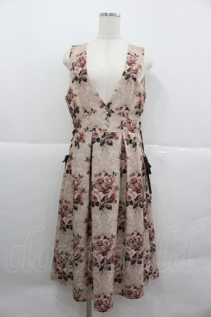 画像: axes femme / クラシックローズ柄ジャンスカ  ベージュ I-25-12-24-099-AX-OP-TE-ZI