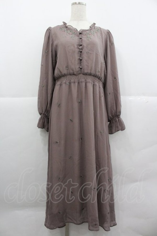 画像1: an another angelus / ローズ刺繍シフォンワンピース  ピンク I-25-12-24-103-CA-OP-SA-ZI (1)