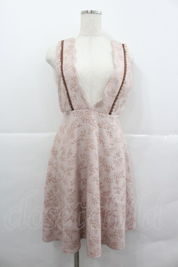 画像1: axes femme / 柄入りチェックジャンスカ M ピンク I-25-12-24-104-AX-OP-SA-ZI (1)