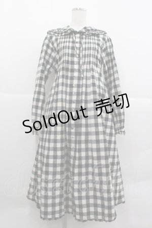 画像: PINK HOUSE / ギンガムチェックフードワンピース  黒Ｘ白 I-25-12-24-108-LO-OP-SA-ZI