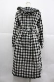 画像2: PINK HOUSE / ギンガムチェックフードワンピース  黒Ｘ白 I-25-12-24-108-LO-OP-SA-ZI (2)