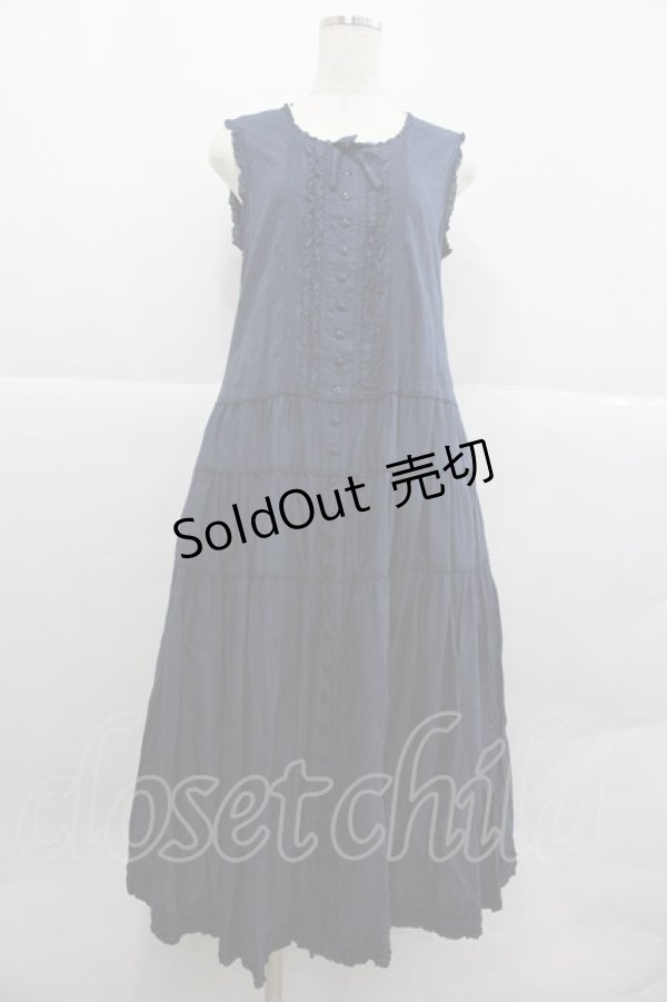 画像1: PINK HOUSE / フリルローンワンピース  ネイビー I-25-12-24-109-LO-OP-TE-ZI (1)