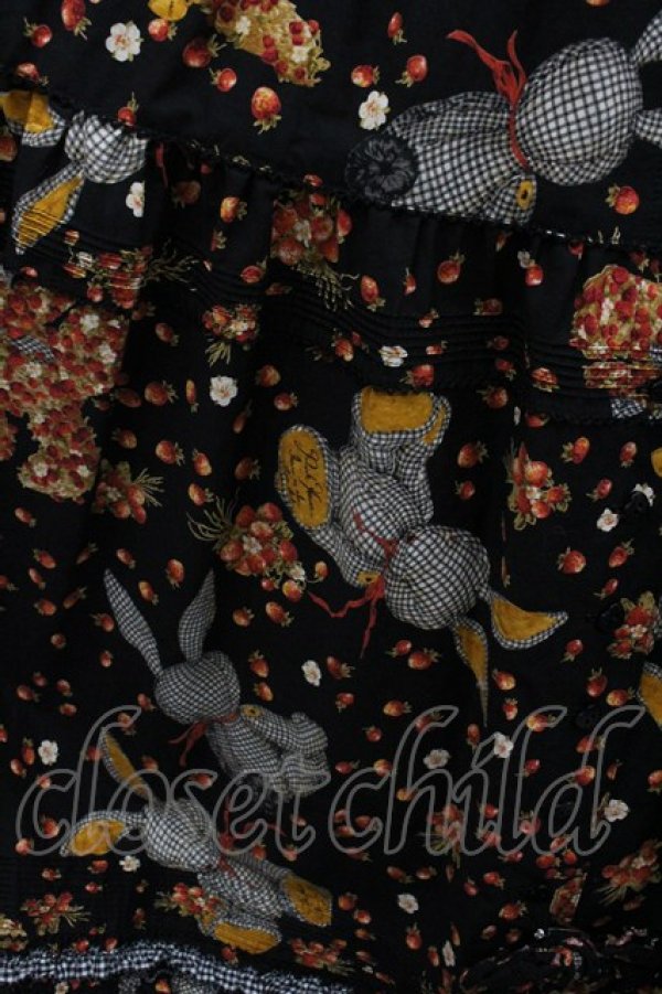 画像3: PINK HOUSE / ギンガムうさぎプリントワンピース  黒 I-25-12-24-110-LO-OP-SA-ZI (3)