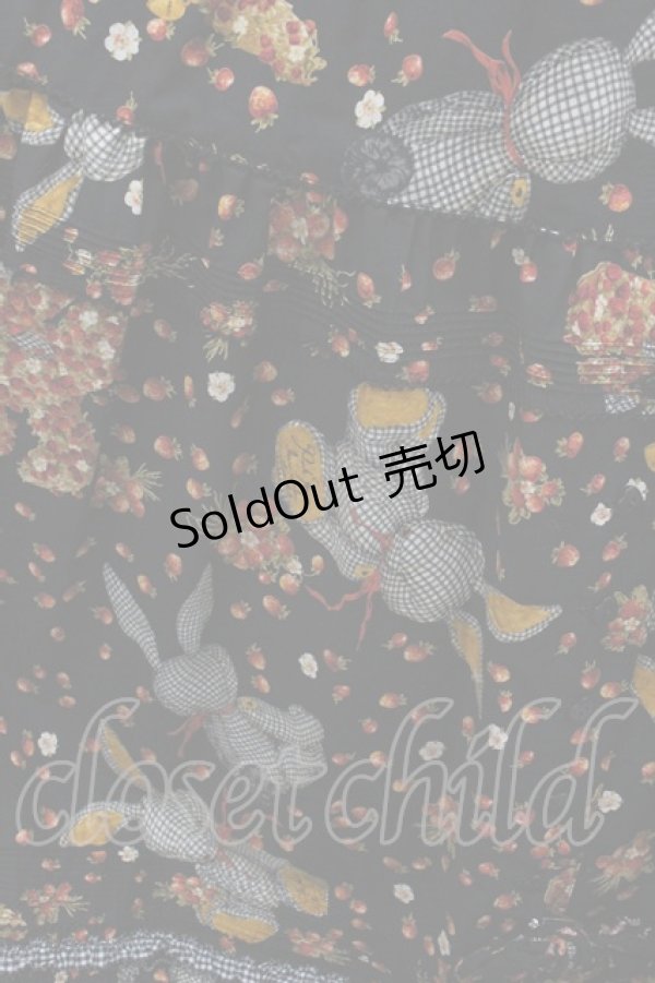 画像3: PINK HOUSE / ギンガムうさぎプリントワンピース  黒 I-25-12-24-110-LO-OP-SA-ZI (3)