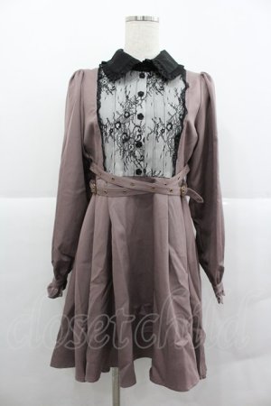 画像: Rojita / ブローチ付きレース切替クロスベルトワンピース  ピンク I-25-12-24-112-LO-OP-SA-ZI