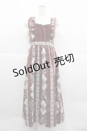 画像: axes femme / 薔薇ストライプロングワンピース M ワイン I-25-12-24-113-AX-OP-TE-ZI