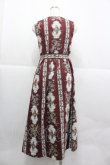 画像2: axes femme / 薔薇ストライプロングワンピース M ワイン I-25-12-24-113-AX-OP-TE-ZI (2)