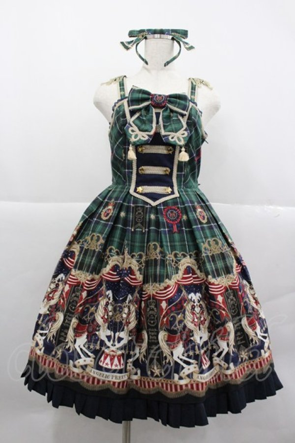 画像1: Angelic Pretty / Cirque du L'Etoile Specialジャンパースカートセット  グリーン I-25-12-24-114-AP-OP-SA-ZI (1)