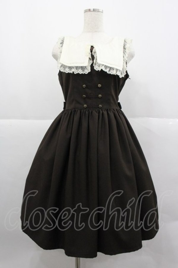 画像1: Innocent World / スクエアカラージャンパースカート M ブラウン I-25-12-24-115-IW-OP-SA-ZI (1)