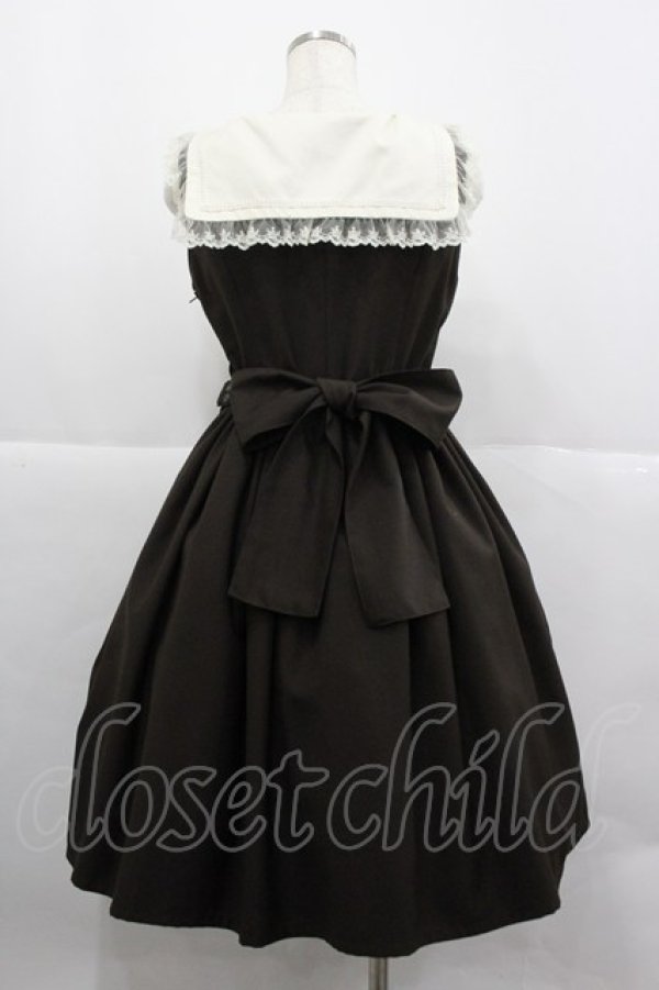 画像2: Innocent World / スクエアカラージャンパースカート M ブラウン I-25-12-24-115-IW-OP-SA-ZI (2)