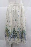 画像1: axes femme / フラワープリントスカート  アイボリーＸ青Ｘ緑 I-25-12-24-118-AX-SK-SA-ZI (1)