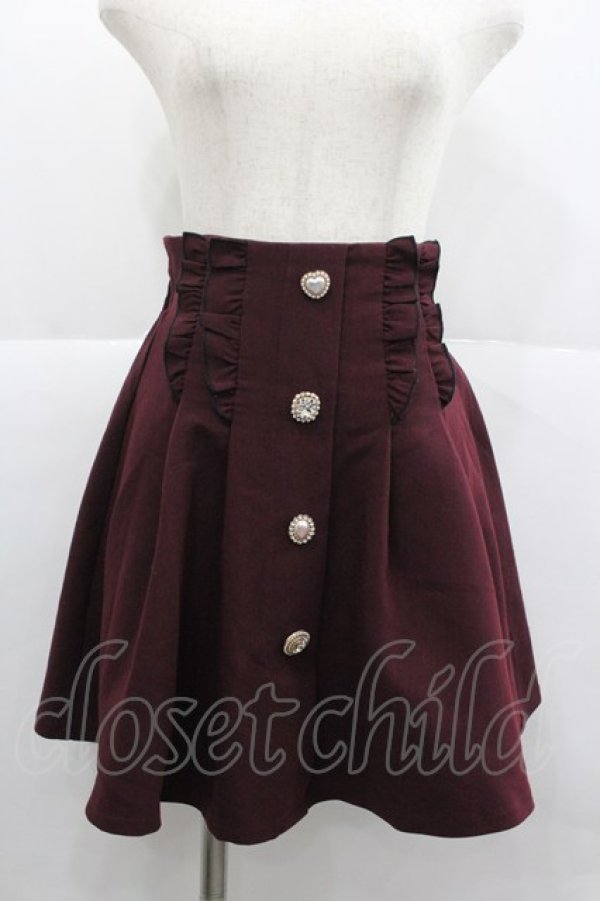 画像1: Rojita / Wフリルタックフレアスカート  ボルドー I-25-12-24-120-LO-SK-SA-ZI (1)