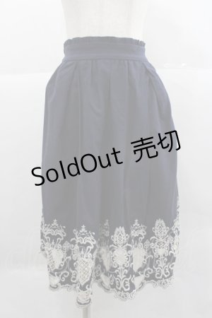 画像: axes femme / 裾刺繍スカート M ネイビー I-25-12-24-123-AX-SK-TE-ZI