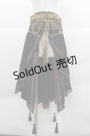 画像: Ozz oneste / 金魚プリントシフォン重ねコルセットオーバースカート  黒 I-25-12-24-125-OO-SK-SA-ZI