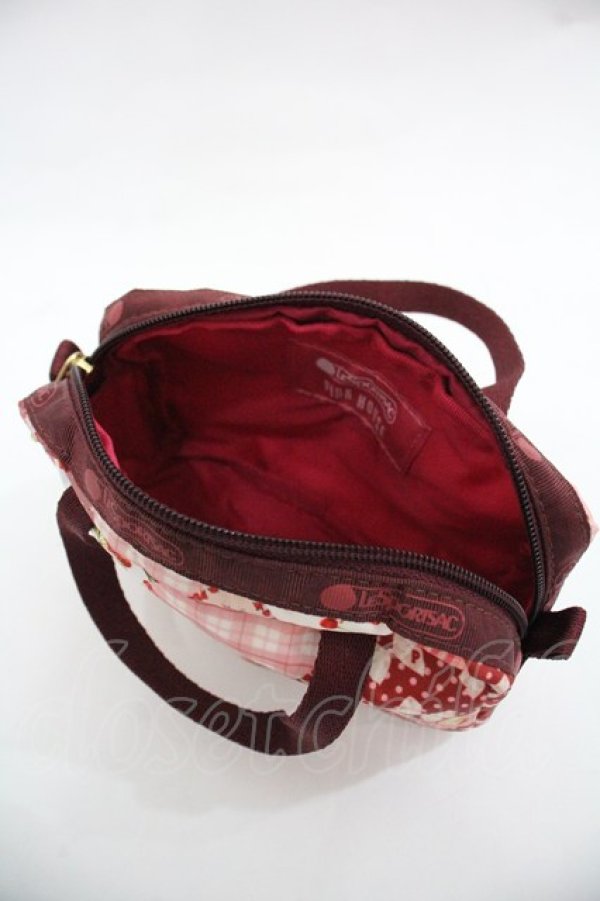 画像4: PINK HOUSE / LeSportsac × PINK HOUSE PH Tea Party Micro Bag  赤Ｘピンク I-25-12-24-011-LO-BG-SA-ZI (4)