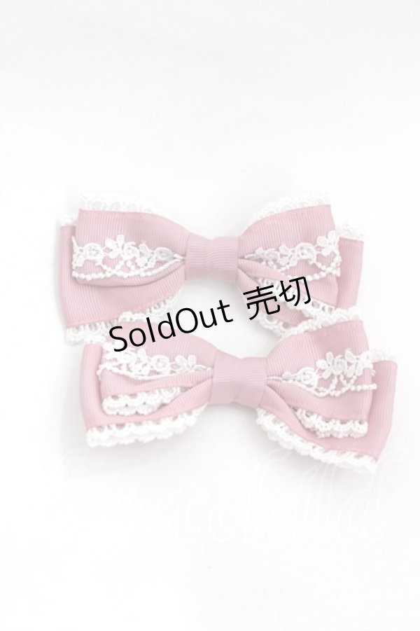 画像1: Chalmiere / リボンクリップセット  ピンク I-25-12-24-014-0-AC-SA-ZI (1)