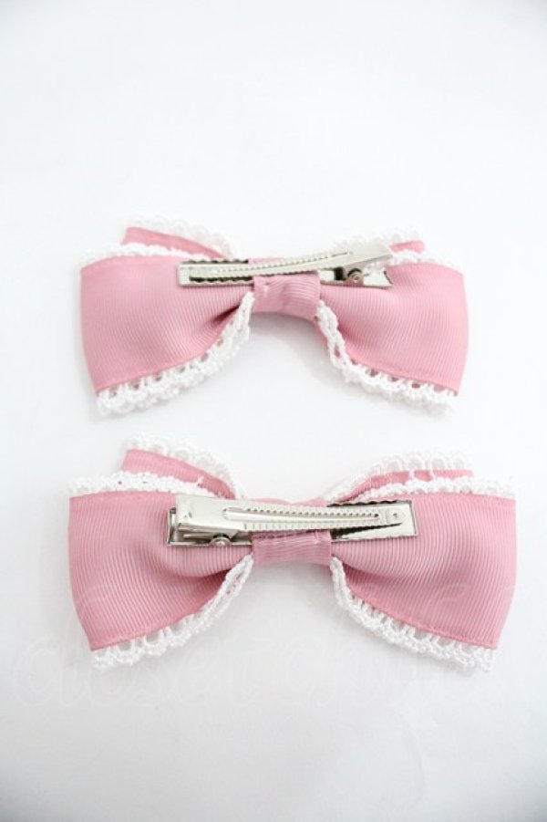 画像2: Chalmiere / リボンクリップセット  ピンク I-25-12-24-014-0-AC-SA-ZI (2)