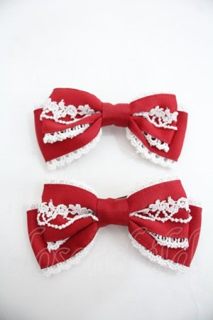 画像: Chalmiere / リボンクリップセット  赤 I-25-12-24-015-0-AC-SA-ZI