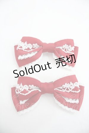 画像: Chalmiere / リボンクリップセット  赤 I-25-12-24-015-0-AC-SA-ZI