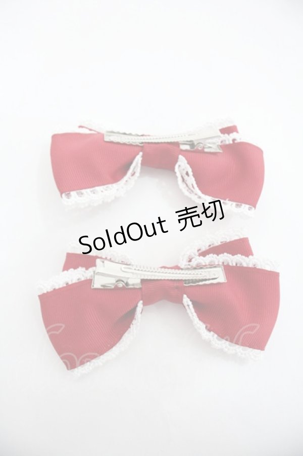 画像2: Chalmiere / リボンクリップセット  赤 I-25-12-24-015-0-AC-SA-ZI (2)