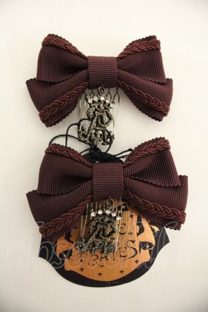 画像: ALICE and the PIRATES / グログランミニリボンコーム  ボルドー I-25-12-24-021-PA-AC-SA-ZI