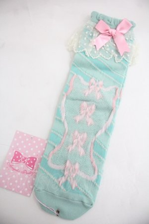 画像: Angelic Pretty / Candy Ribbon ストライプクルー丈ソックス  ミント I-25-12-24-033-AP-ZA-SA-ZI