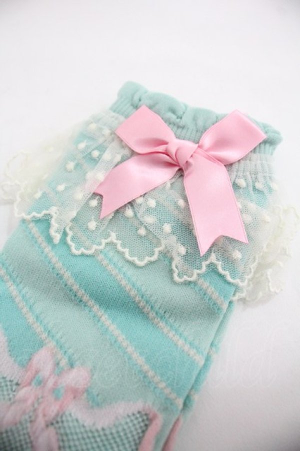 画像3: Angelic Pretty / Candy Ribbon ストライプクルー丈ソックス  ミント I-25-12-24-033-AP-ZA-SA-ZI (3)
