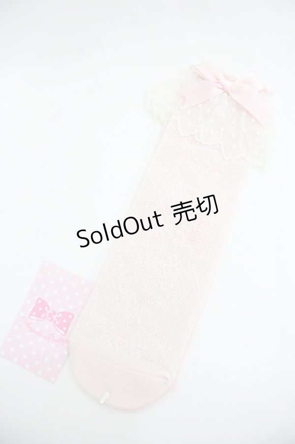画像1: Angelic Pretty / Lacyクルー丈ソックス  ピンク I-25-12-24-035-AP-ZA-SA-ZI (1)