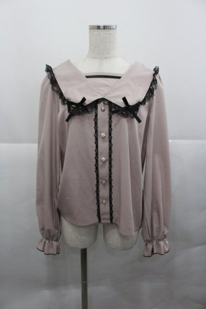 画像: Lovely Tency / ハートパールボタン長袖ブラウス M ピンク I-25-12-27-001-0-BL-SA-ZI