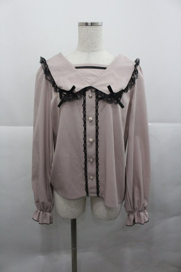 画像1: Lovely Tency / ハートパールボタン長袖ブラウス M ピンク I-25-12-27-001-0-BL-SA-ZI (1)