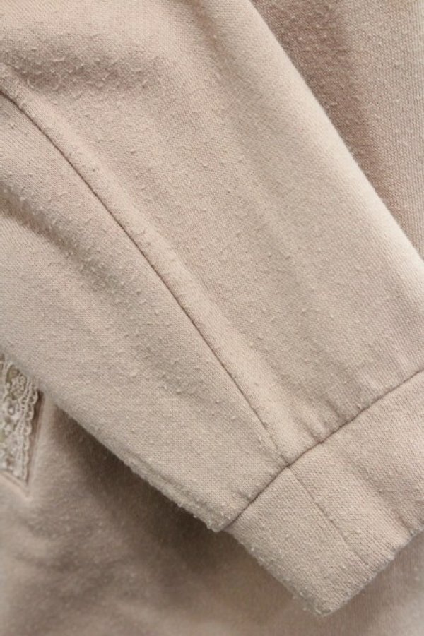 画像6: axes femme / /刺繍レースZIPパーカー M ベージュ I-25-12-27-038-AX-TO-TE-ZI (6)