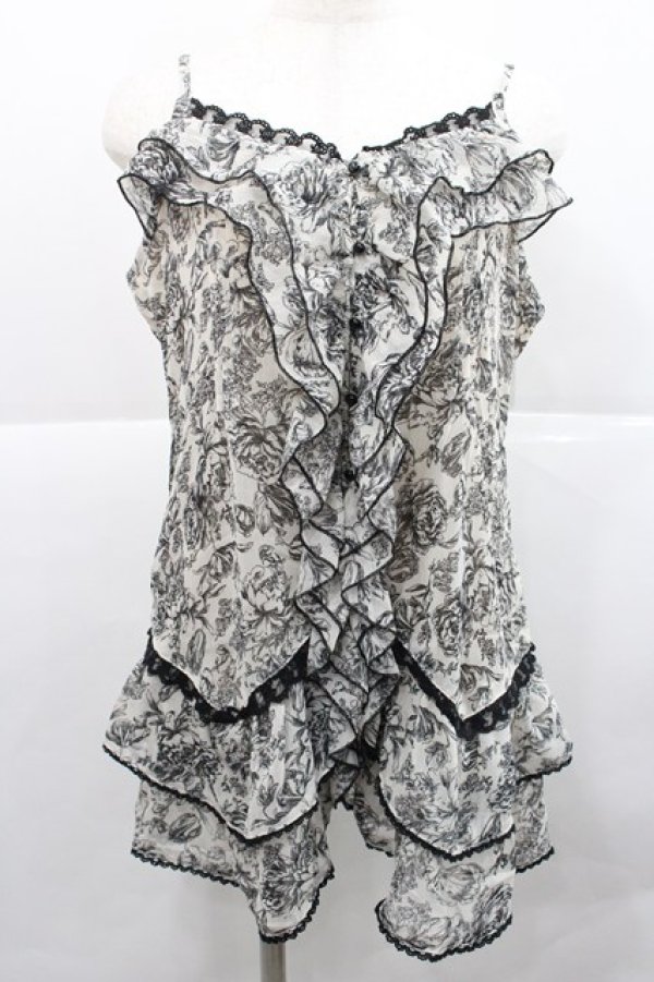 画像1: axes femme / フラワーフリルキャミソール M 生成り I-25-12-27-039-AX-TO-TE-ZI (1)