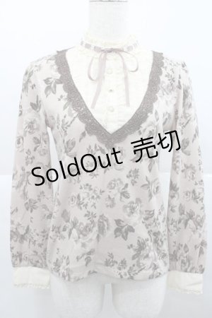 画像: axes femme / 総花柄ブロッキングプルオーバー M アワピンク I-25-12-27-040-AX-TO-TE-ZI