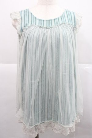 画像: axes femme / ストライプノースリーブトップス  ミント I-25-12-27-042-AX-TO-SA-ZI