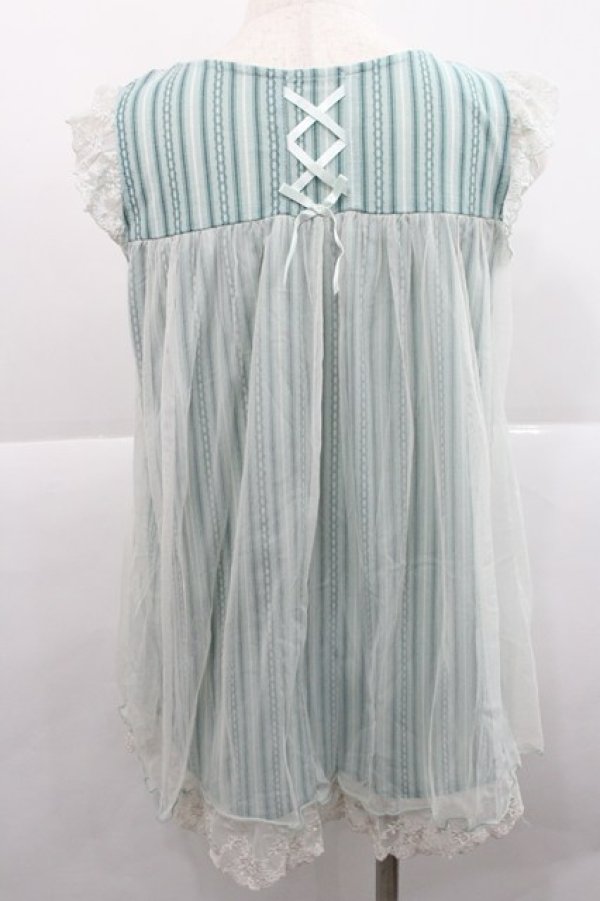 画像2: axes femme / ストライプノースリーブトップス  ミント I-25-12-27-042-AX-TO-SA-ZI (2)