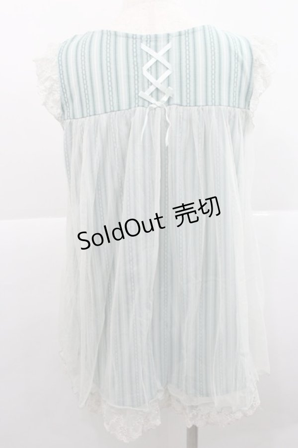 画像2: axes femme / ストライプノースリーブトップス  ミント I-25-12-27-042-AX-TO-SA-ZI (2)