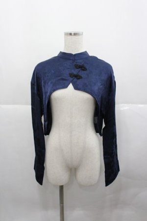 画像: axes femme / 芍薬ジャガードチャイナボレロ F ネイビー I-25-12-27-006-AX-TO-SA-ZI