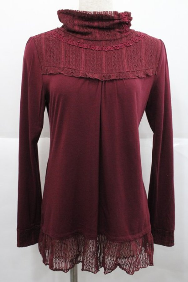 画像1: axes femme / レーシーロングタートル M ワイン I-25-12-27-045-AX-TO-TE-ZI (1)