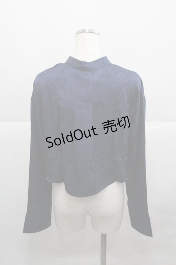 画像2: axes femme / 芍薬ジャガードチャイナボレロ F ネイビー I-25-12-27-006-AX-TO-SA-ZI (2)