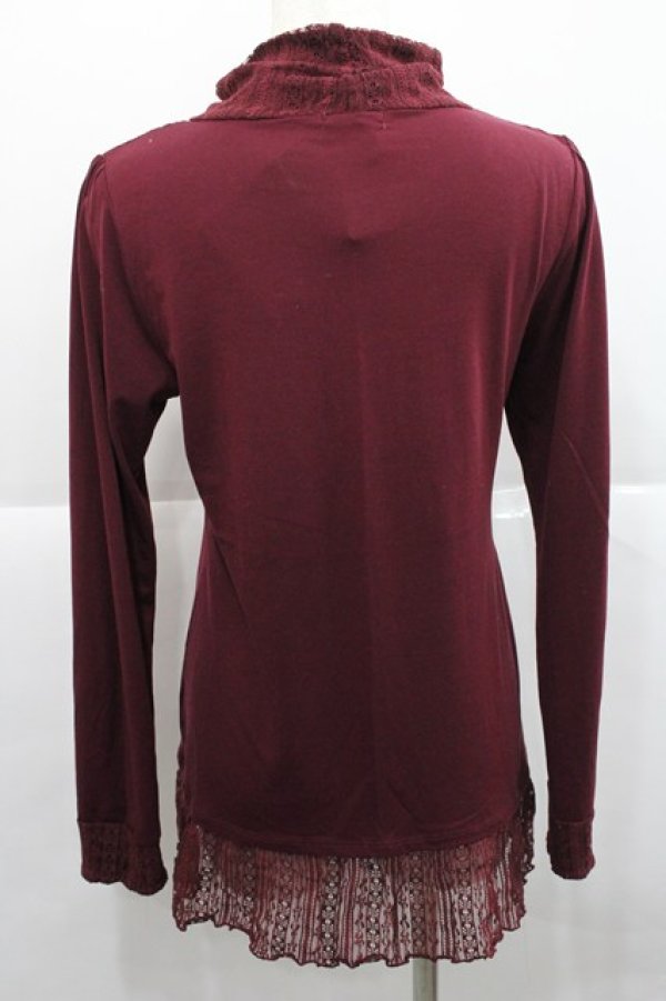 画像2: axes femme / レーシーロングタートル M ワイン I-25-12-27-045-AX-TO-TE-ZI (2)