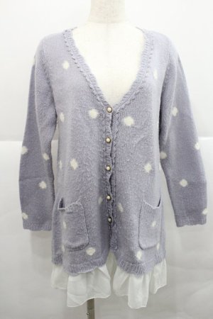 画像: axes femme / ドットニットカーディガン  ラベンダーＸ白 I-25-12-27-051-AX-TO-SA-ZI